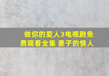 做你的爱人3电视剧免费观看全集 妻子的情人